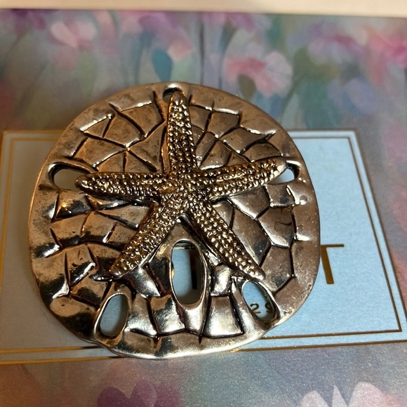 Silver Starfish Slide  Pendant Brooch - Picture 3 of 3
